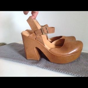 Kork Ease platform clogs leather ankle strap